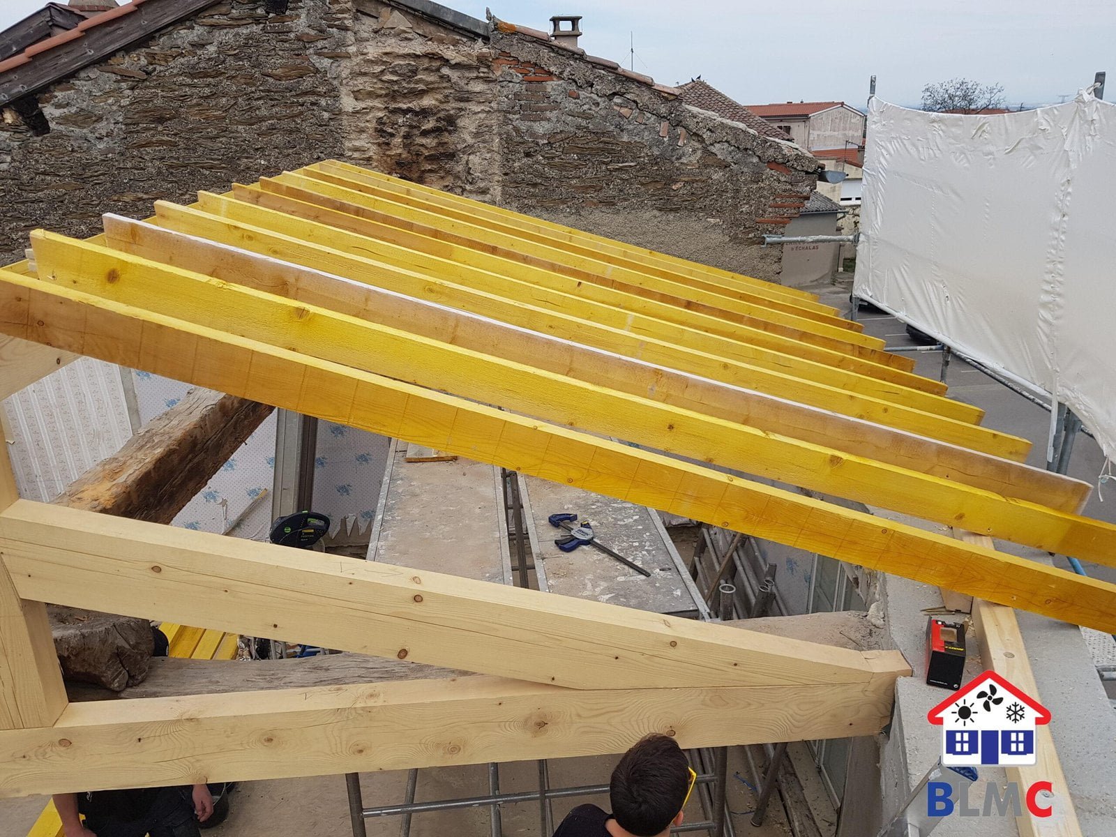 Étude, Fabrication et Pose Charpente en cours 69700 Saint-Romain-en-Gier
